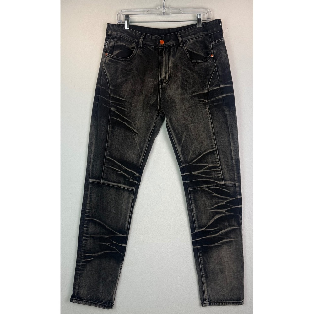 Mars Denim Z Andera Style‎ 520 Straight Black Washed Whiskered Jeans Size 34